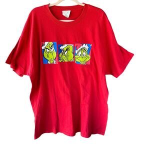 XXL VTG 1996 Dr. Seuss The Grinch Red Single Stitch T-Shirt USA Made Christmas
